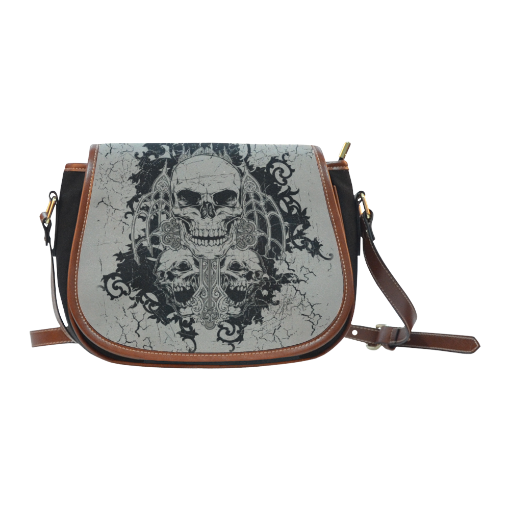 Funny Skull Saddle Bag/Small (Model 1649)(Flap Customization)