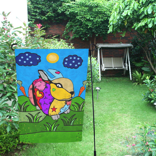Rabbit Popart by Nico Bielow Garden Flag 12‘’x18‘’（Without Flagpole）