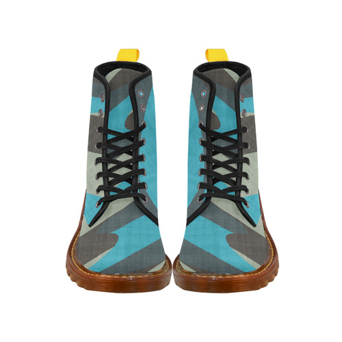 gray blue camo abstract Martin Boots For Men Model 1203H