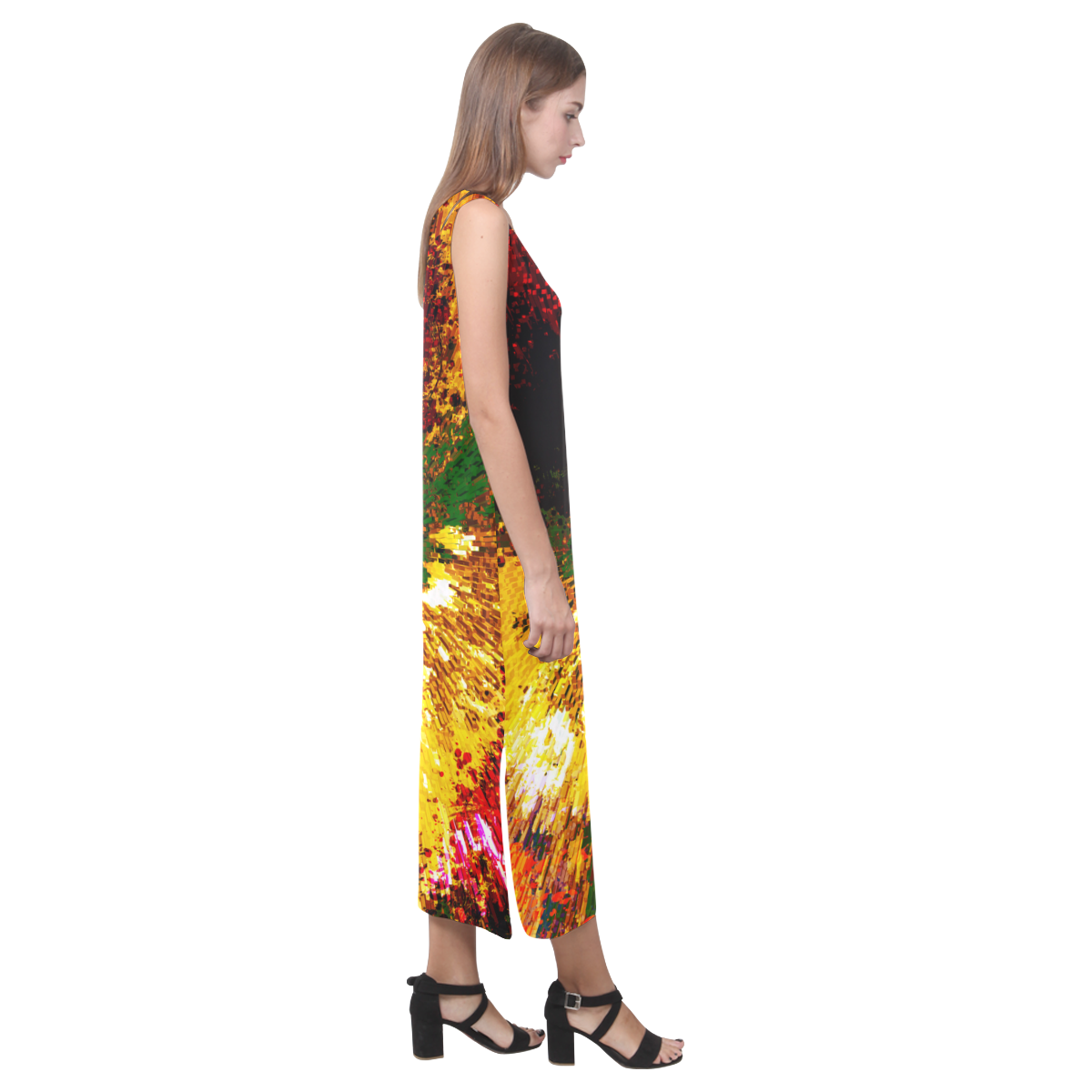 explosive Phaedra Sleeveless Open Fork Long Dress (Model D08)