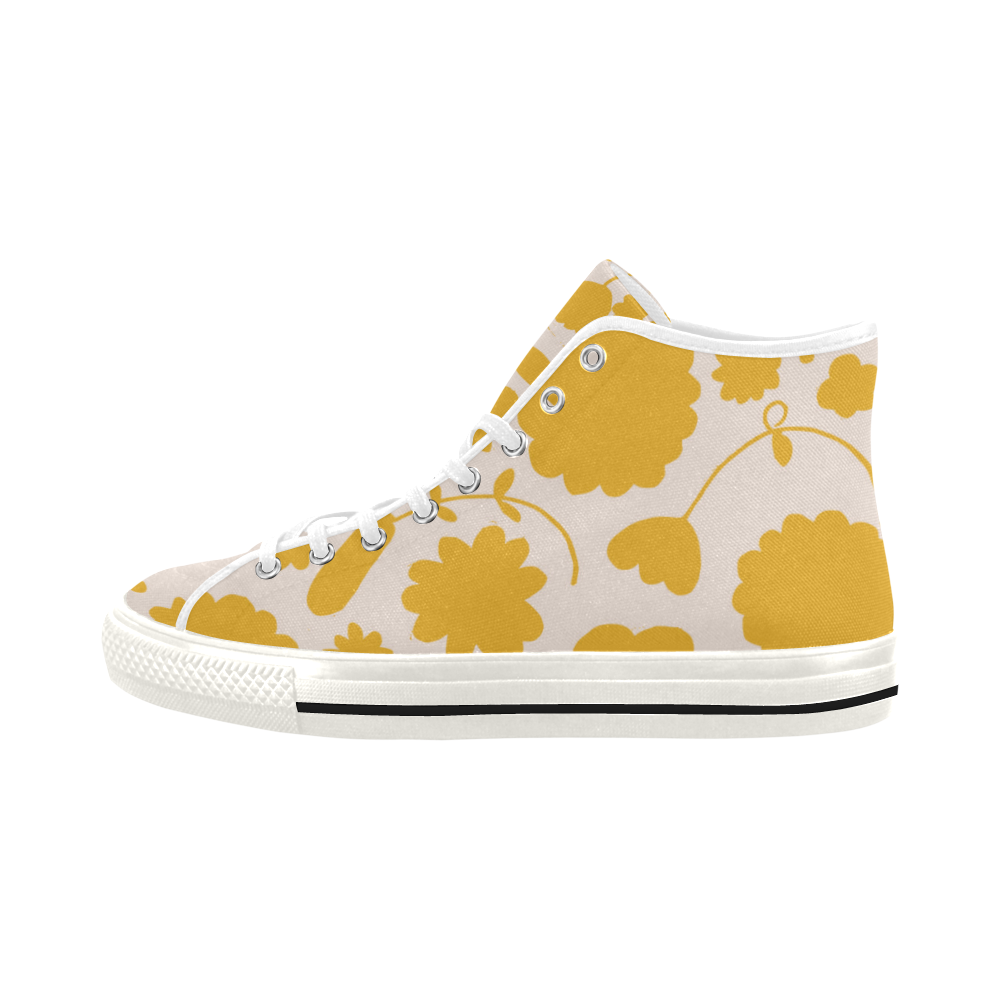 spring flower yellow Vancouver H Women's Canvas Shoes (1013-1)