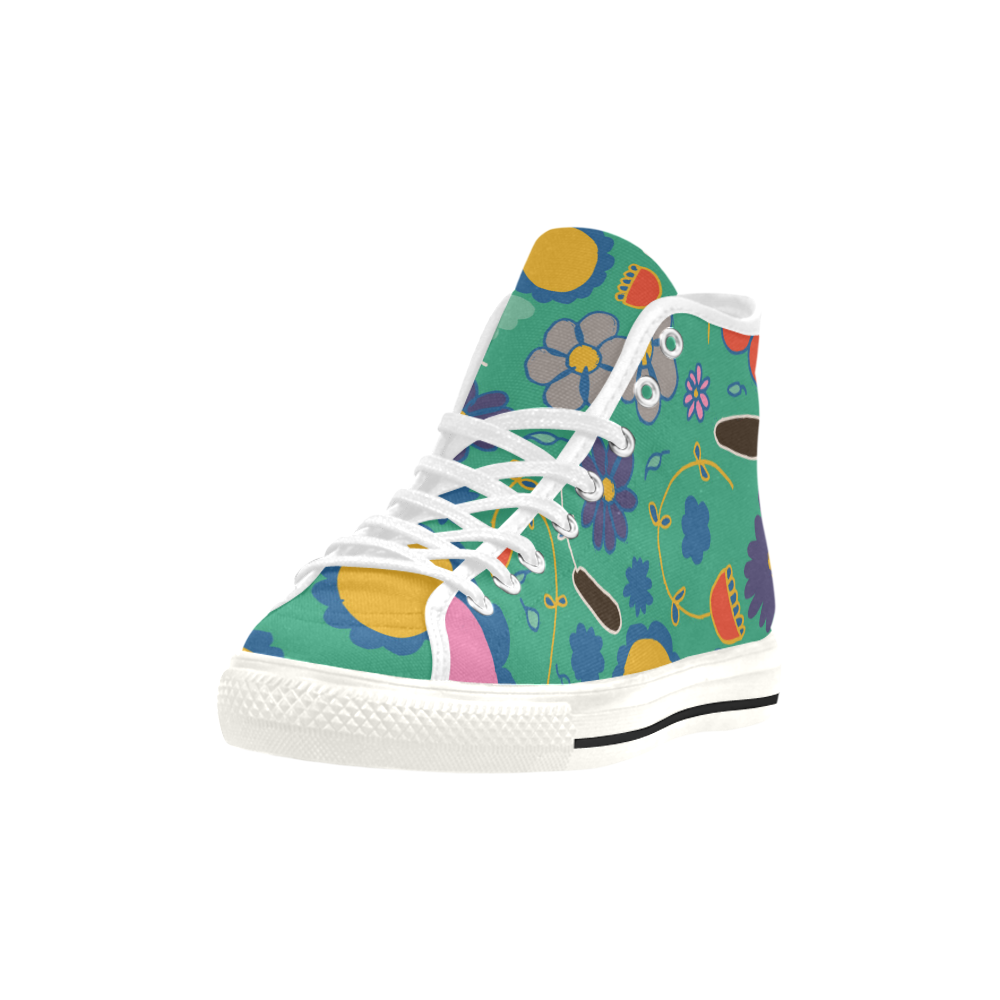 spring flower green Vancouver H Women's Canvas Shoes (1013-1)