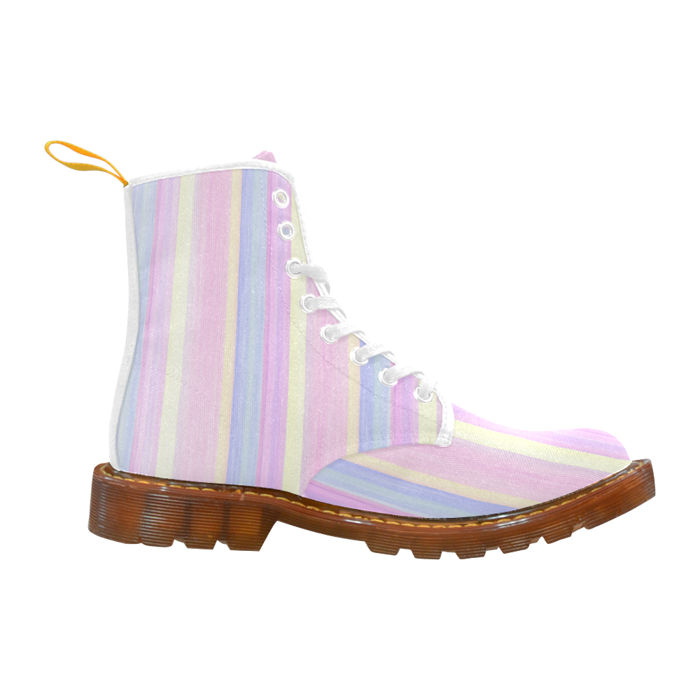 Pastel Stripes Verticle Martin Boots For Women Model 1203H