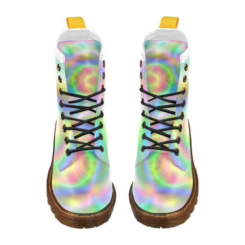 rainbow glow High Grade PU Leather Martin Boots For Women Model 402H