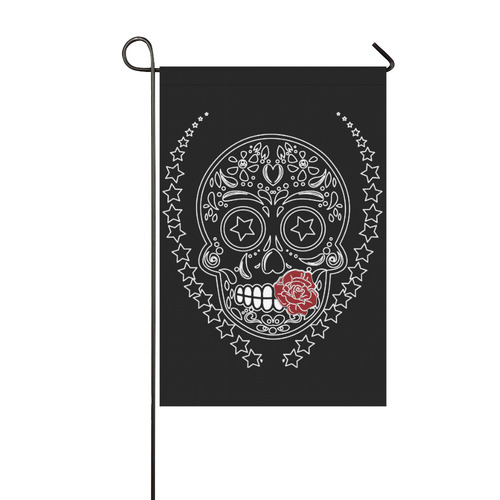 Sugar Skull Red Rose Garden Flag 12‘’x18‘’（Without Flagpole）