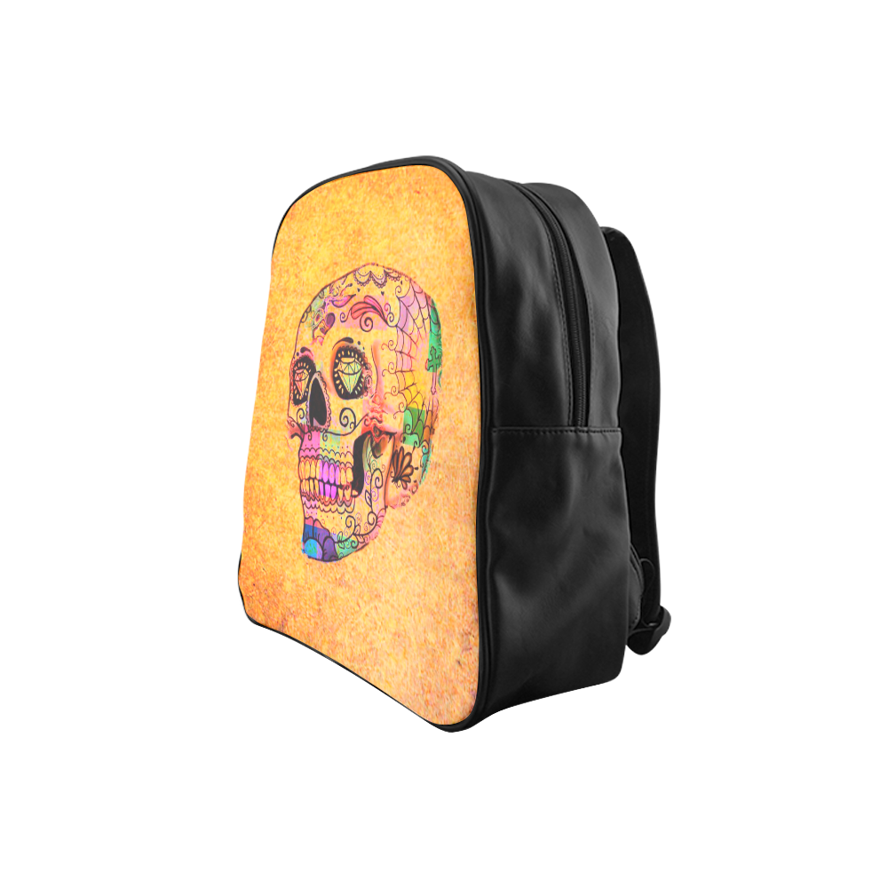 grunge skull F by JamColors School Backpack (Model 1601)(Small)