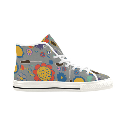 spring flower gray Vancouver H Women's Canvas Shoes (1013-1)