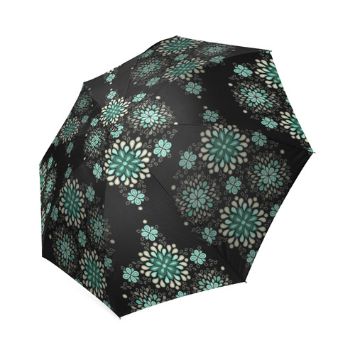 Green on black - seamless pattern with atmosphere Foldable Umbrella (Model U01)