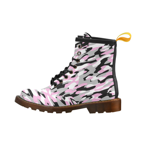 camo pink black and gray camo High Grade PU Leather Martin Boots For Women Model 402H