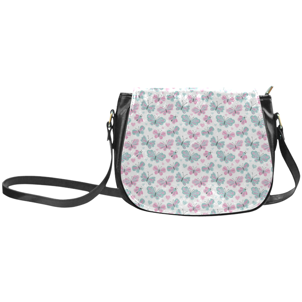 Cute Pastel Butterflies Classic Saddle Bag/Small (Model 1648)
