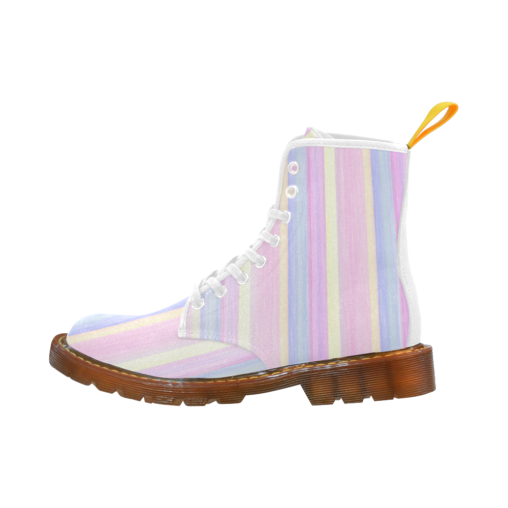 Pastel Stripes Verticle Martin Boots For Women Model 1203H