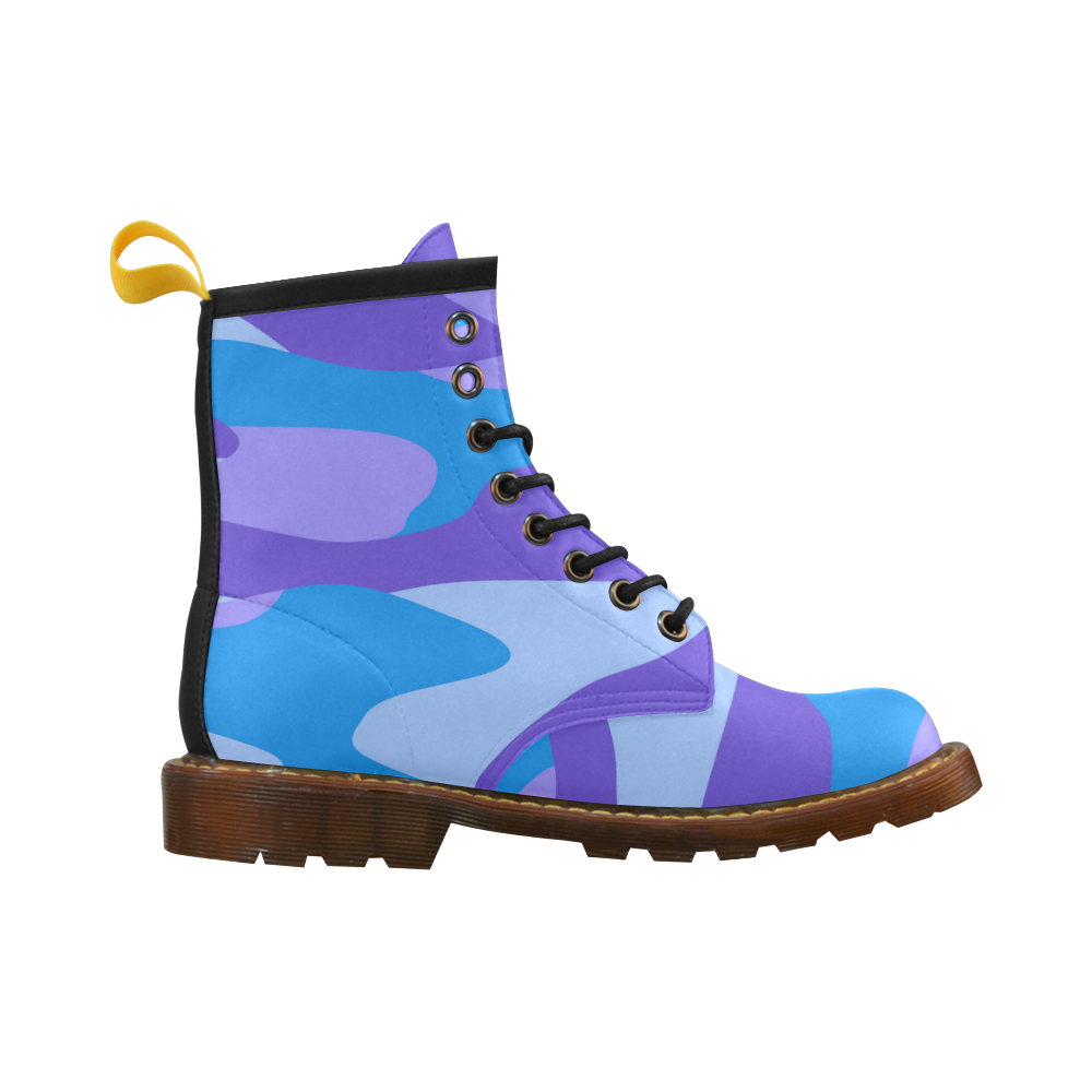 blue and purplecamo 33 High Grade PU Leather Martin Boots For Women Model 402H