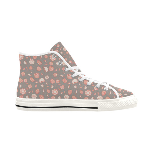 floral gray and red Vancouver H Women's Canvas Shoes (1013-1)