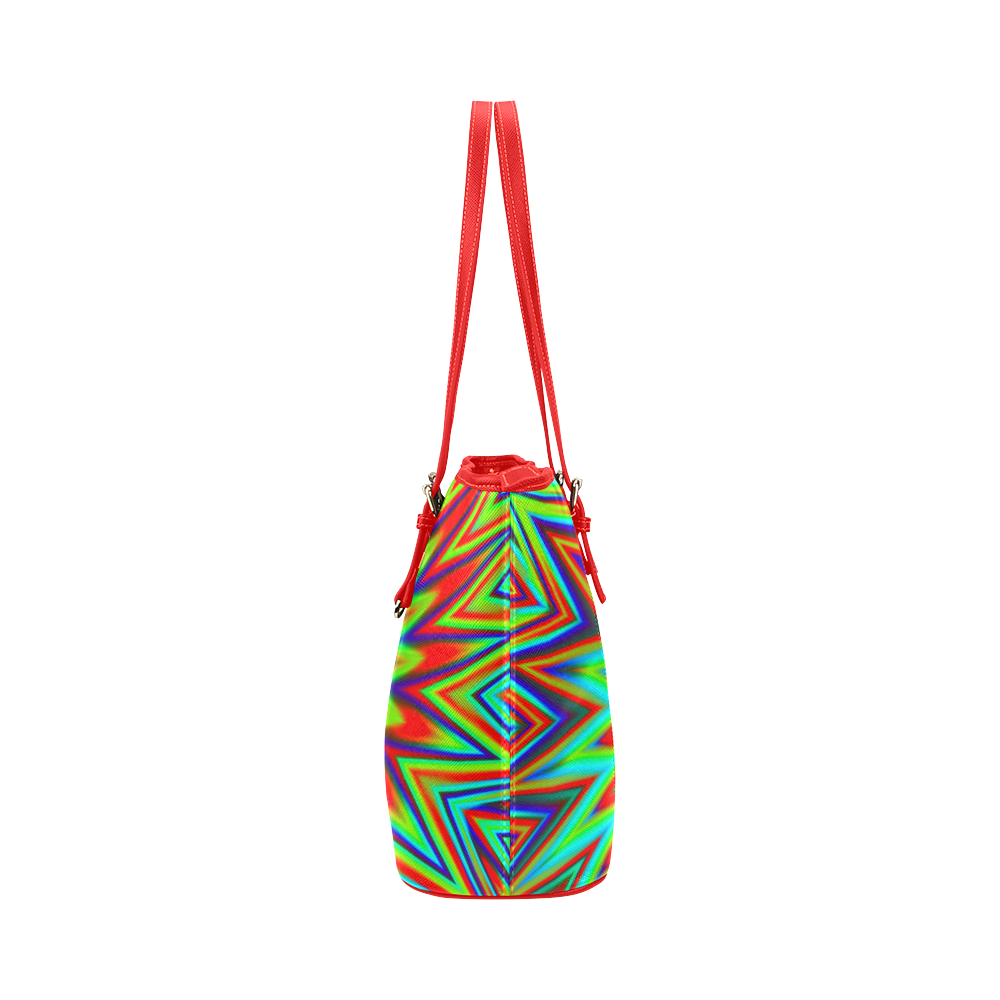 Retro Color Explosion Leather Tote Bag/Large (Model 1651)