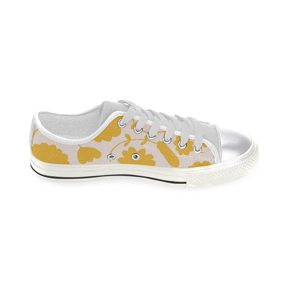 spring flower yellow Women's Classic Canvas Shoes (Model 018)