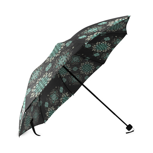 Green on black - seamless pattern with atmosphere Foldable Umbrella (Model U01)