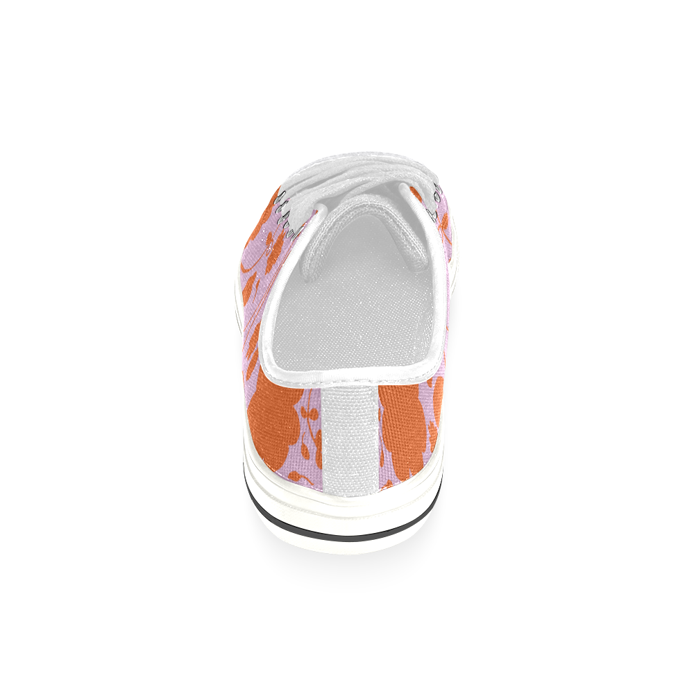 spring flower orange Women's Classic Canvas Shoes (Model 018)
