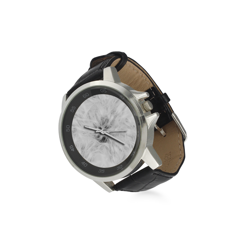 Cotton Light - Jera Nour Unisex Stainless Steel Leather Strap Watch(Model 202)