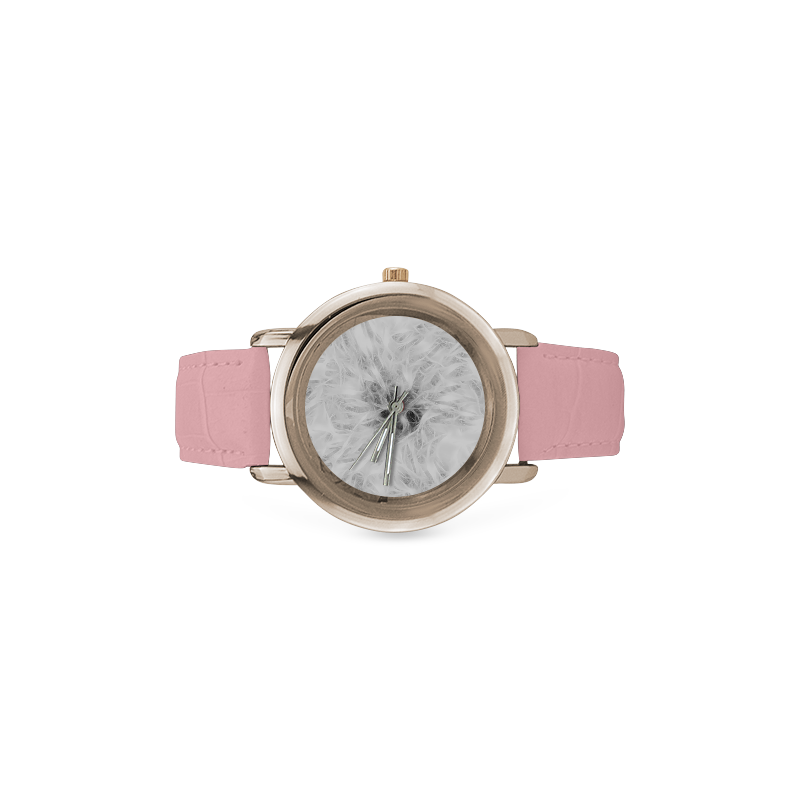 Cotton Light - Jera Nour Women's Rose Gold Leather Strap Watch(Model 201)