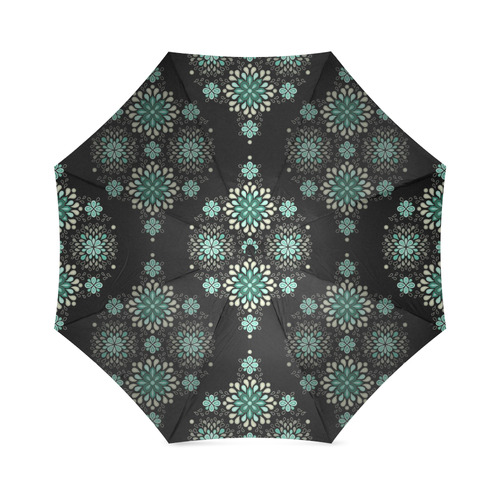 Green on black - seamless pattern with atmosphere Foldable Umbrella (Model U01)