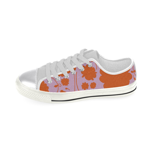spring flower orange Women's Classic Canvas Shoes (Model 018)