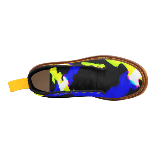 blue and yellow abstract Martin Boots For Men Model 1203H