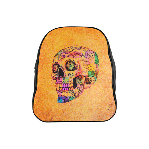 grunge skull F by JamColors School Backpack (Model 1601)(Small)