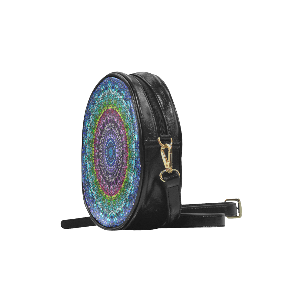 Magical Gems Kaleidoscope Round Sling Bag (Model 1647)