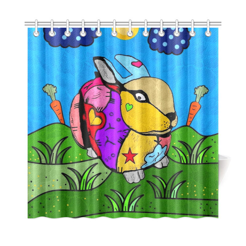 Rabbit Popart by Nico Bielow Shower Curtain 72"x72"