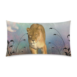 Wonderful lioness Custom Rectangle Pillow Case 20"x36" (one side)