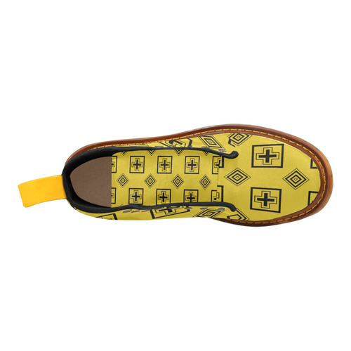 yellow and black geometric Martin Boots For Men Model 1203H