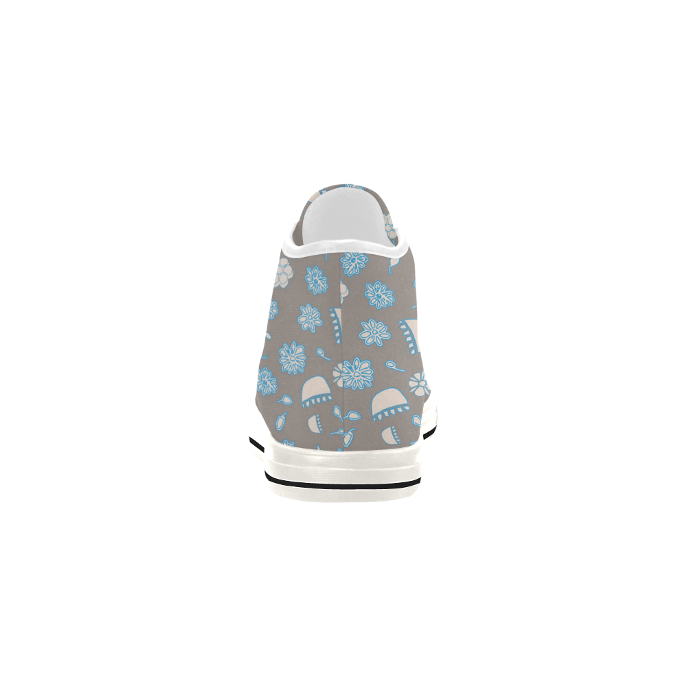 floral gray and blue Vancouver H Women's Canvas Shoes (1013-1)