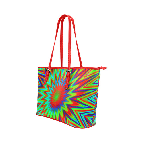 Retro Color Explosion Leather Tote Bag/Large (Model 1651)