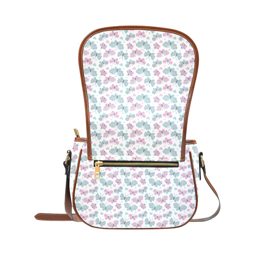 Cute Pastel Butterflies Saddle Bag/Large (Model 1649)