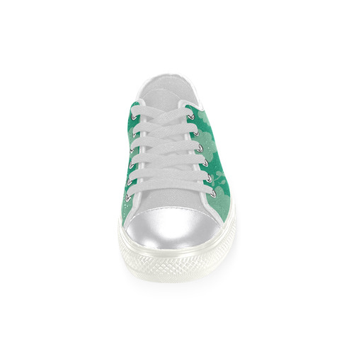 spring flower green Women's Classic Canvas Shoes (Model 018)