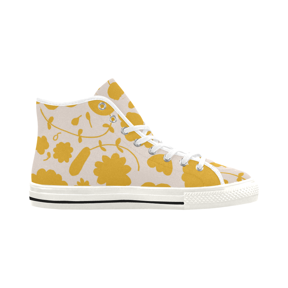 spring flower yellow Vancouver H Women's Canvas Shoes (1013-1)
