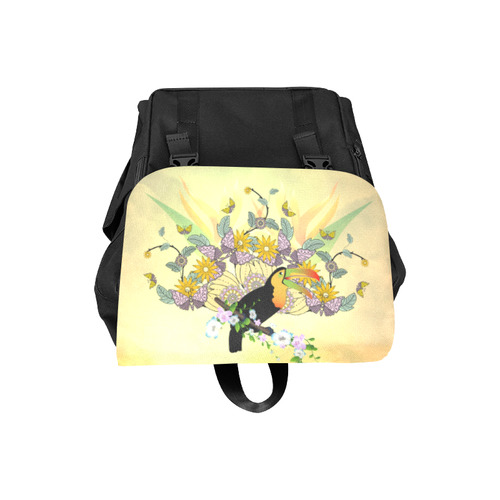 Toucan with flowers Casual Shoulders Backpack (Model 1623)