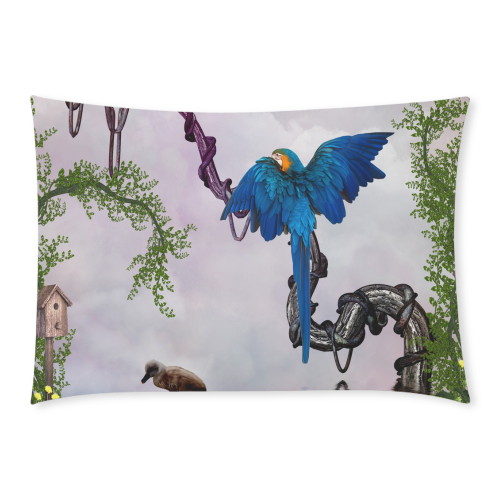 Awesome parrot Custom Rectangle Pillow Case 20x30 (One Side)