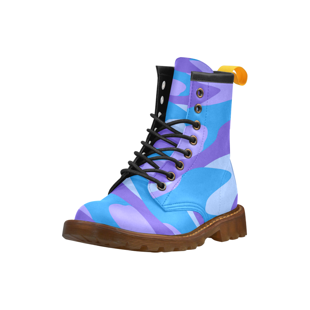 blue and purplecamo 33 High Grade PU Leather Martin Boots For Women Model 402H