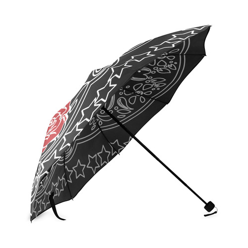 Sugar Skull Red Rose Foldable Umbrella (Model U01)