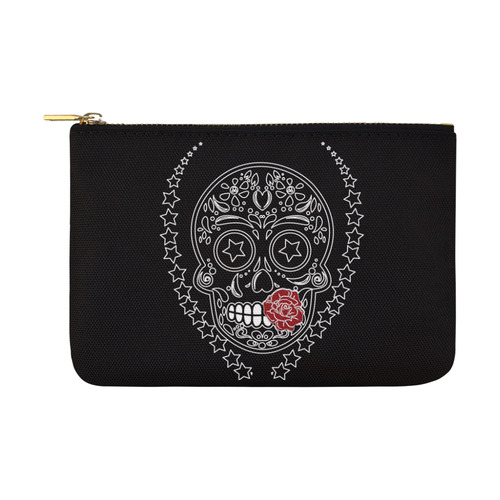 Sugar Skull Red Rose Carry-All Pouch 12.5''x8.5''
