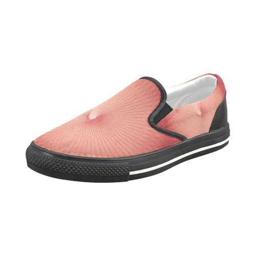 Red Plafond Slip-on Canvas Shoes for Kid (Model 019)