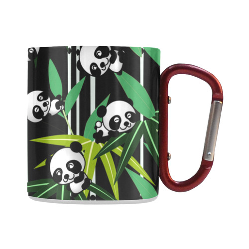Satisfied and Happy Panda Babies on Bamboo Classic Insulated Mug(10.3OZ)