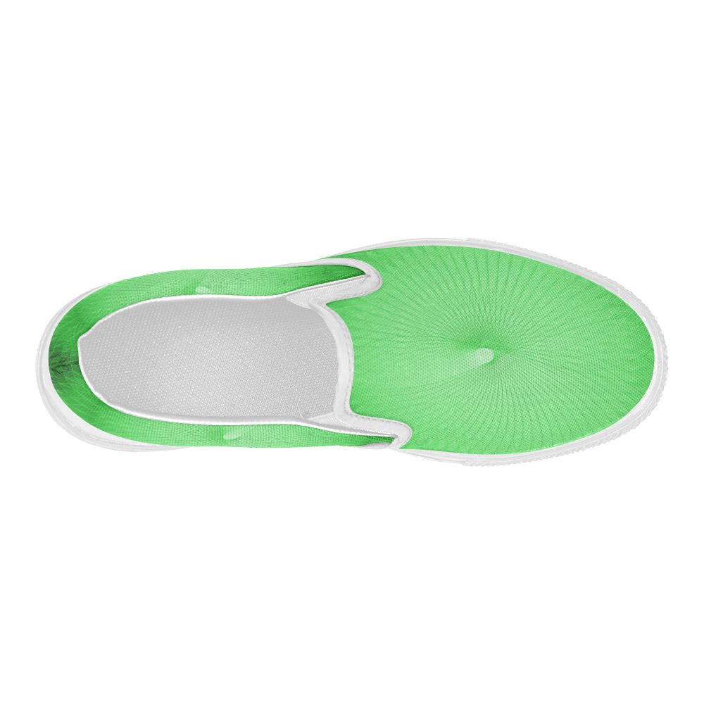 Green Plafond Women's Slip-on Canvas Shoes (Model 019)
