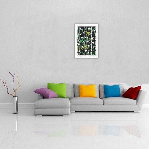 Satisfied and Happy Panda Babies on Bamboo Art Print 19‘’x28‘’