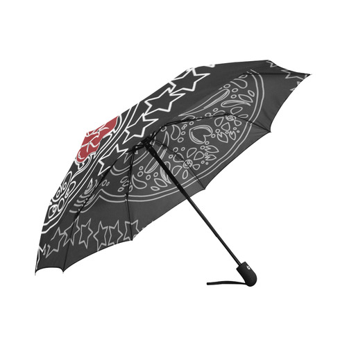Sugar Skull Red Rose Auto-Foldable Umbrella (Model U04)