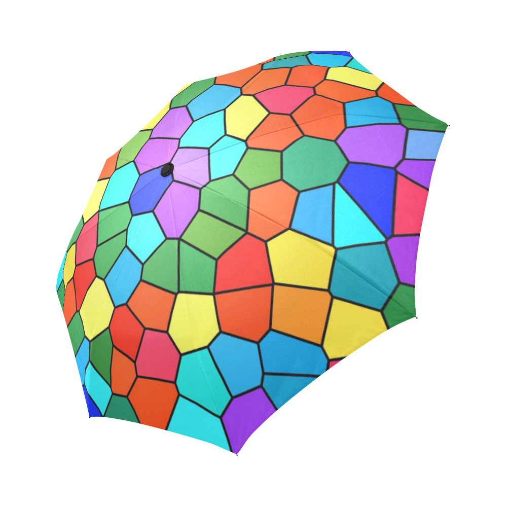 Stained Glass Rainbow Art Auto-Foldable Umbrella (Model U04)