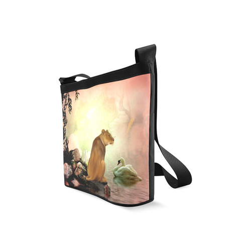 Awesome lioness in a fantasy world Crossbody Bags (Model 1613)