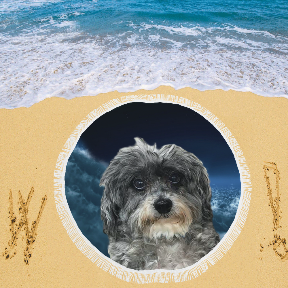 Dog Poodle Cross Circular Beach Shawl 59"x 59"