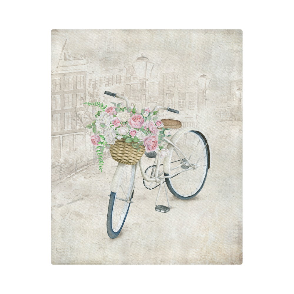 Vintage bicycle with roses basket Duvet Cover 86"x70" ( All-over-print)